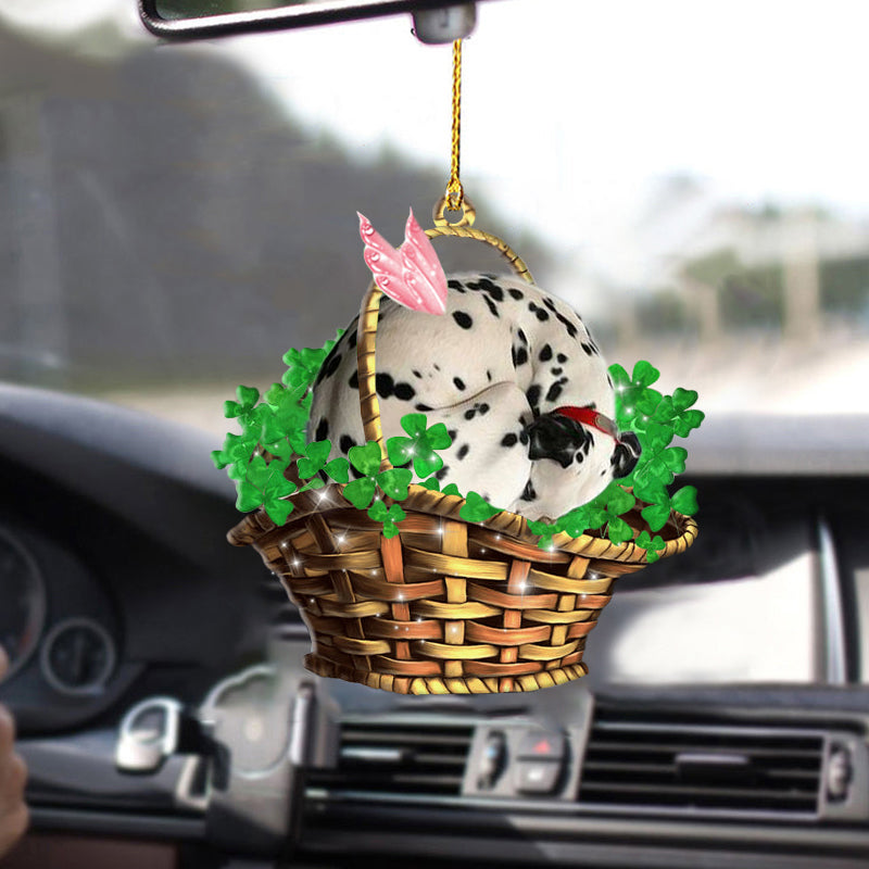 Dalmatian Sleeping Car Hanging Ornaments, Lucky Fairy Two Sided Ornament Gift To Dog Lovers OO0291