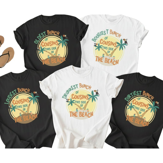 Bunch Of Cousin Of This Side Of The Beach Matching T Shirts For Cousin, Custom Funny Beach Trip Cousin Shirts ET0447