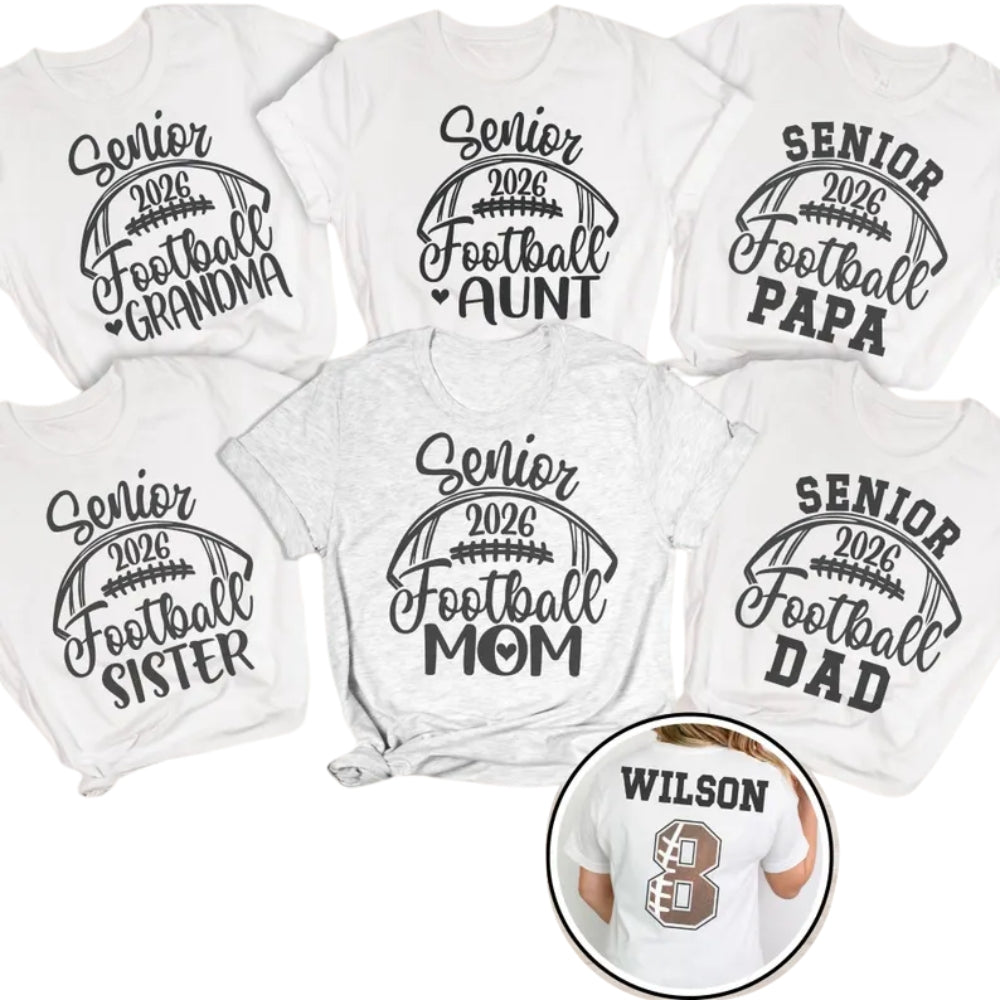 Custom Senior Football Matching Family T Shirts, Personalized Senior Football Night Matching Shirts For Family ET0504