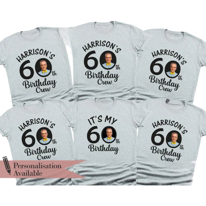 It's My 60th Birthday Custom Face Matching Birthday Group T Shirt, Custom Photo Birthday Team Crew Matching Shirts ET0867