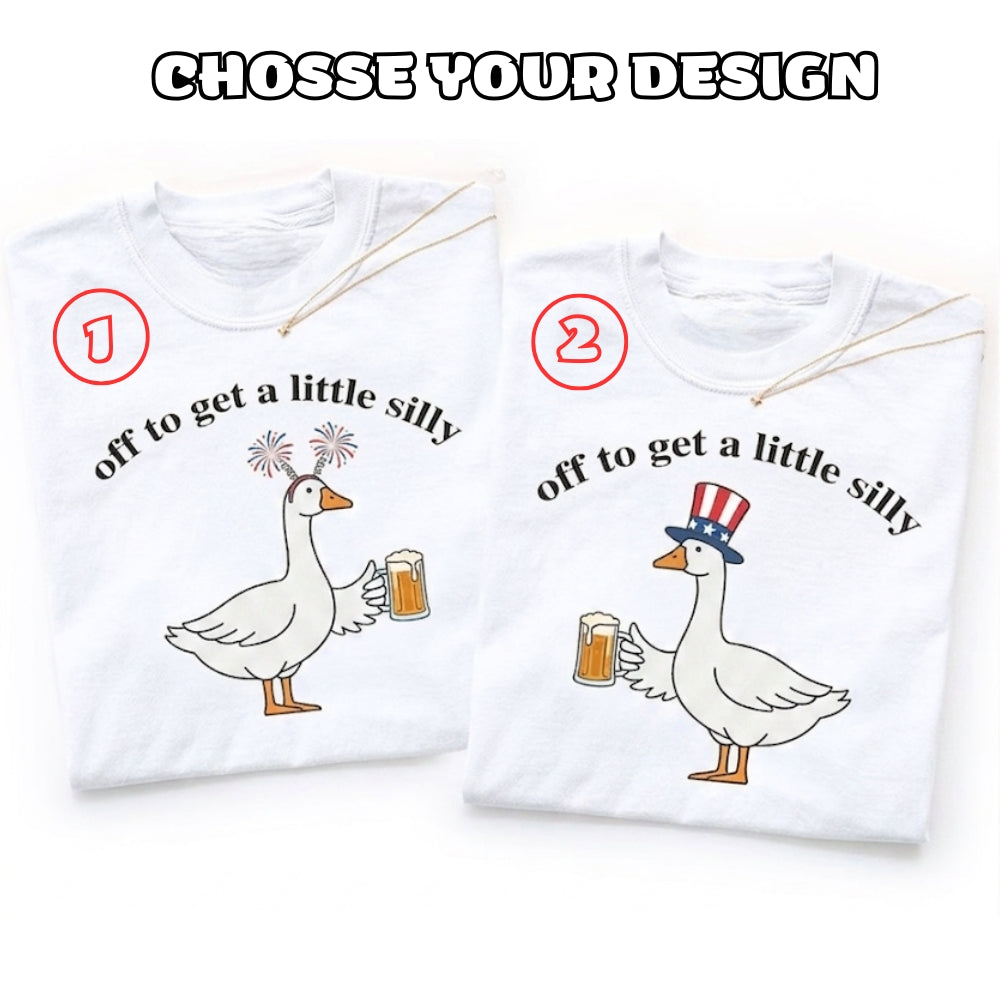 Off To Get A Little Silly Goose Couple Matching Shirt For 4th Of July, Funny Goose His And Her Matching Shirt For Independence Day ET0910