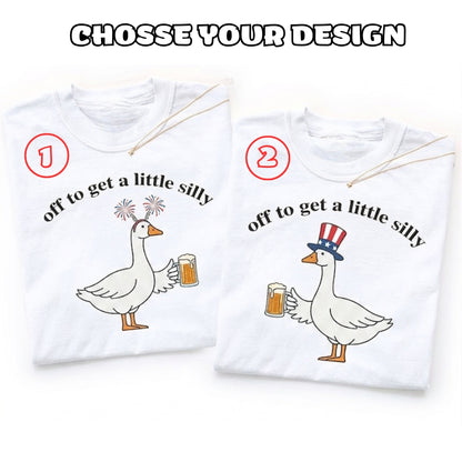 Off To Get A Little Silly Goose Couple Matching Shirt For 4th Of July, Funny Goose His And Her Matching Shirt For Independence Day ET0910