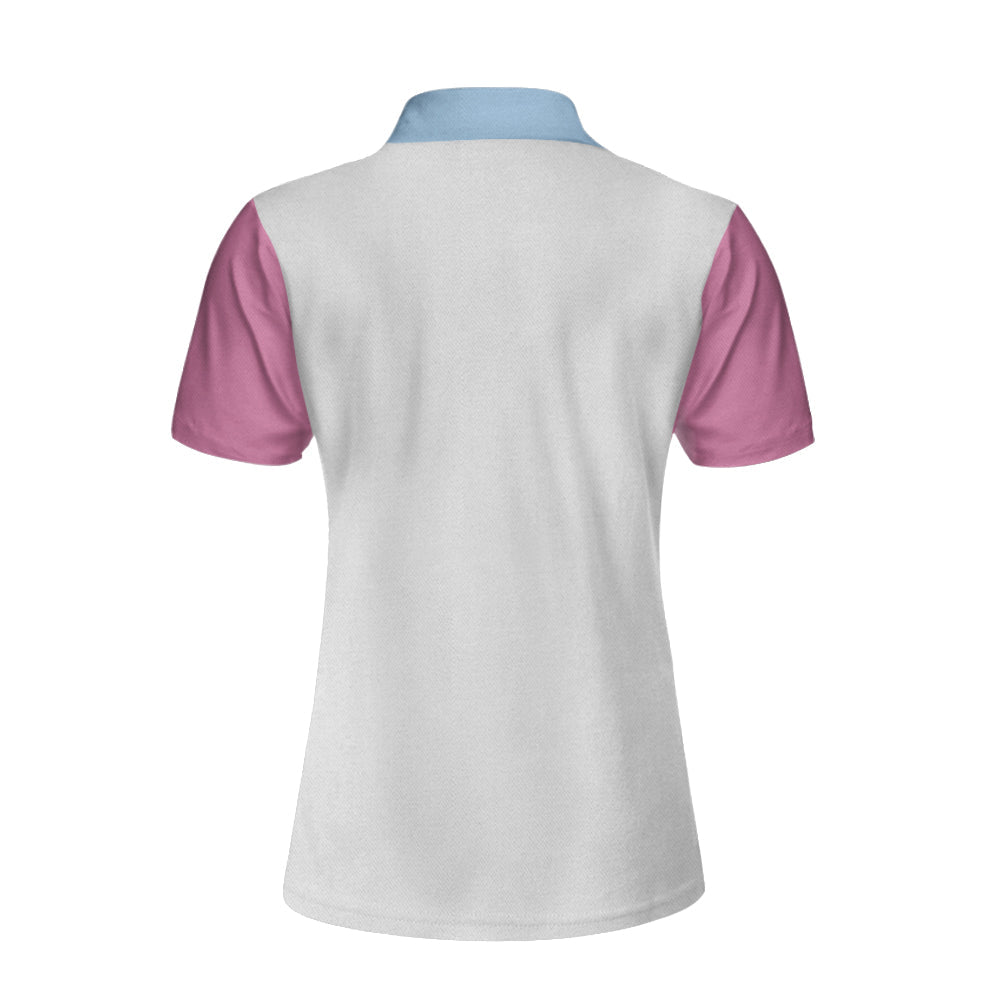 Queen Of The Lanes Pink And Blue Bowling Short Sleeve Women Polo Shirt, Bowling Shirt For Ladies Lasfour SO1418