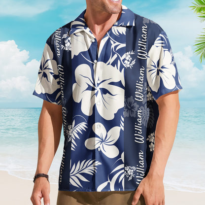 Floral Tropical Vintage Pattern Custom Name Aloha Shirts - Custom Hawaiian Shirts HA0091