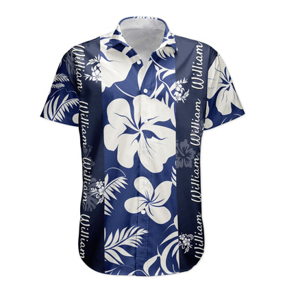 Floral Tropical Vintage Pattern Custom Name Aloha Shirts - Custom Hawaiian Shirts HA0091