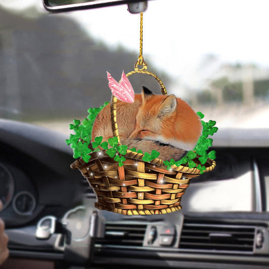 Fox Sleeping Funny Lucky Fairy Two Sided Ornament, Dog Car Hanging Ornaments OO0288