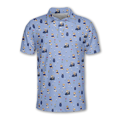 Men's Corgi Golf Polo Shirt, Corgi Golf Shirts For Dog Lover GE0540