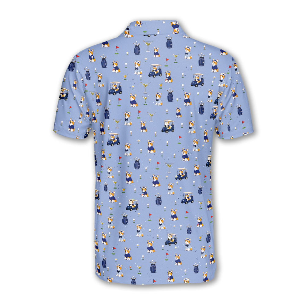 Men's Corgi Golf Polo Shirt, Corgi Golf Shirts For Dog Lover GE0540