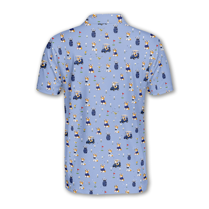 Men's Corgi Golf Polo Shirt, Corgi Golf Shirts For Dog Lover GE0540