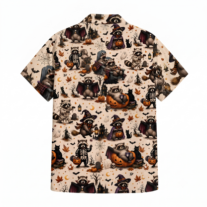 Skeleton Raccoon Hawaiian Shirt For Men Women, Halloween Raccoon Hawaiian Shirt HE0655