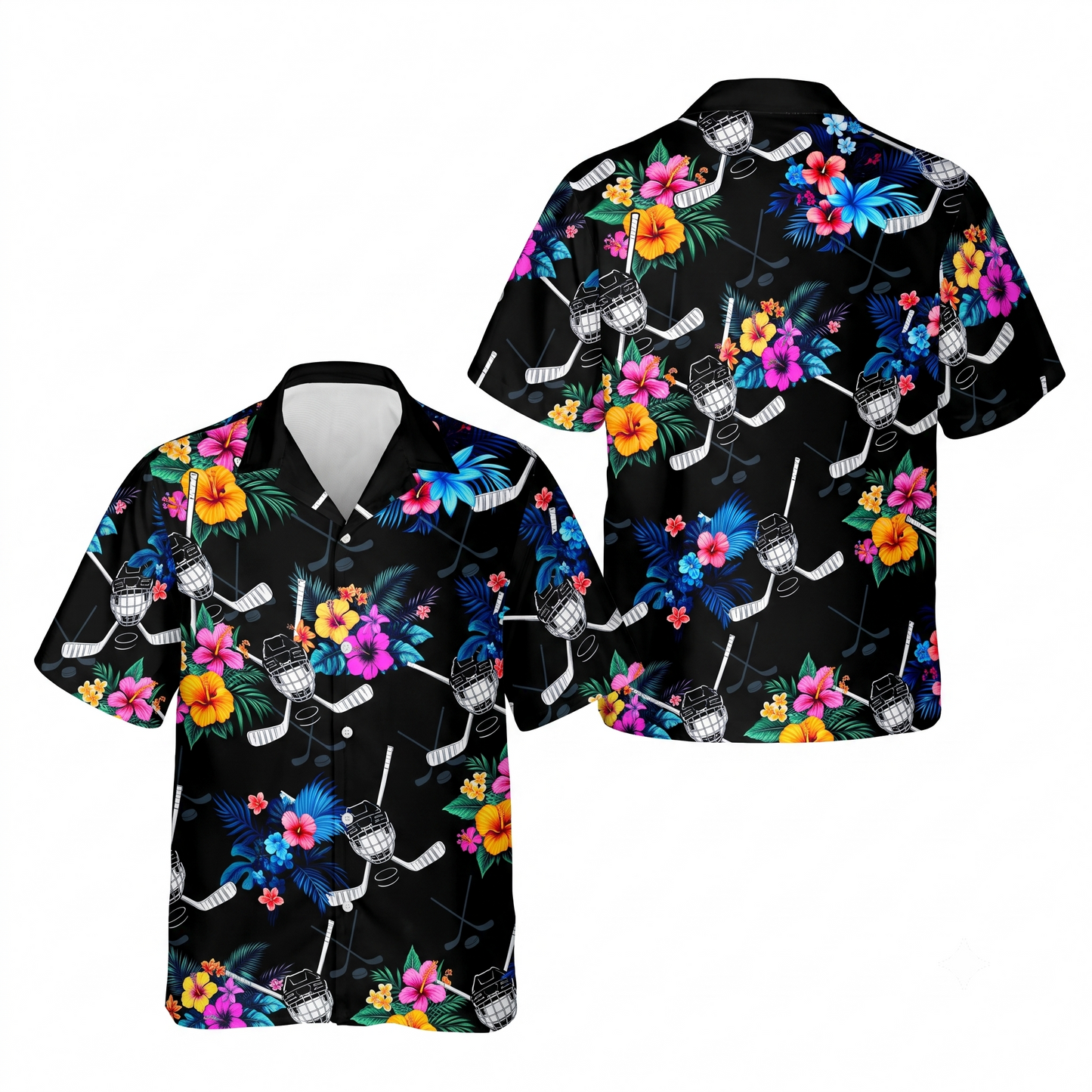 Tropical Hockey Men's Hawaiian Shirt, Hockey Lover Hawaiian Shirt HE0662