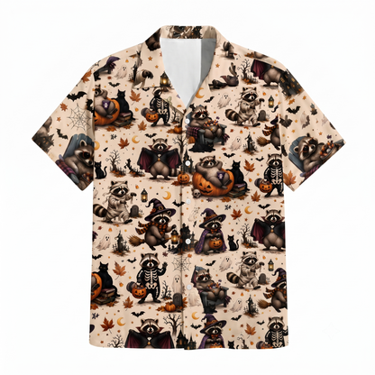 Skeleton Raccoon Hawaiian Shirt For Men Women, Halloween Raccoon Hawaiian Shirt HE0655