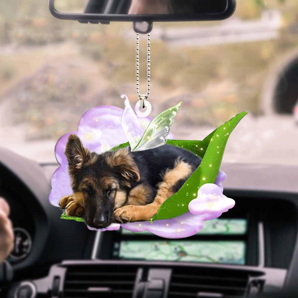 German shepherd-Sleep On Fallen Leaves-Two Sided Ornament OO0512