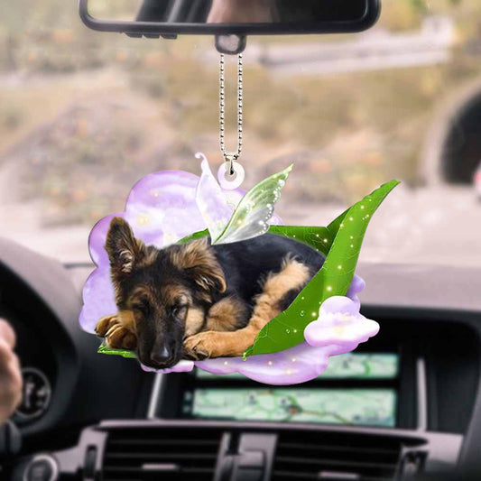 German shepherd-Sleep On Fallen Leaves-Two Sided Ornament OO0512