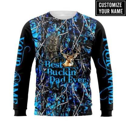 Personalized Dad Hunting 3D Hoodie, Gift For Dad Hunter, Best Buckin’ Dad Ever 3D All Over Printed Shirts For Father Day TO0126