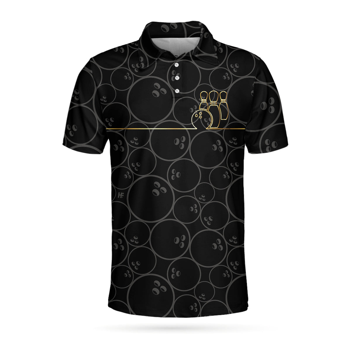 Grab Your Ball We'Re Going Bowling Polo Shirt, Bowling Ball Pattern Polo Shirt, Black Bowling Shirt For Men Lasfour SO0901
