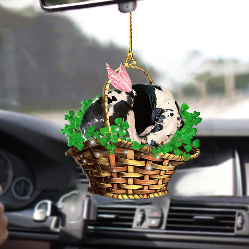 Great dane Sleeping Lucky Fairy Two Sided Dog Ornament OO0285