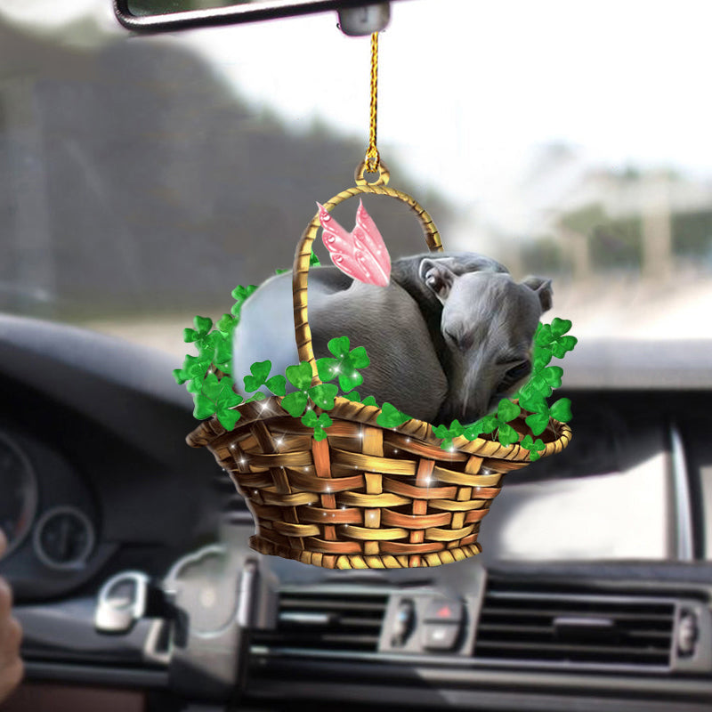 Greyhound Dog Sleeping Lucky Fairy Two Sided Funny Ornament OO0284