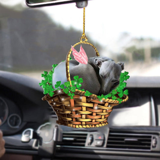 Greyhound Dog Sleeping Lucky Fairy Two Sided Funny Ornament OO0284