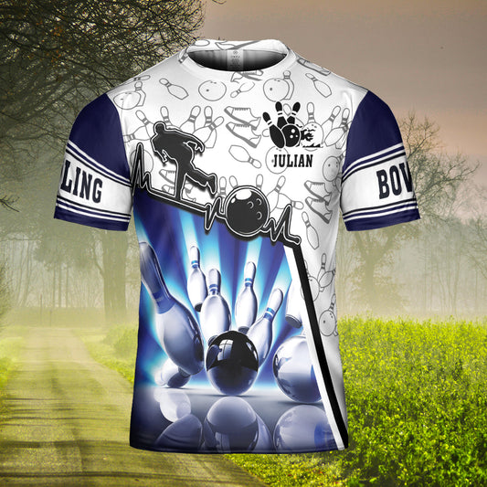 Customized Bowling Shirt Men And Women, Bowling Player 3D T Shirts, Bowling Team Uniform TO1082