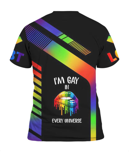 Personalized Lgbt Pride Gay T Shirts, Couple Gay 3D All Over Printed Shirt, I Am Gay In Every Universe, Gift For Gay LO0937
