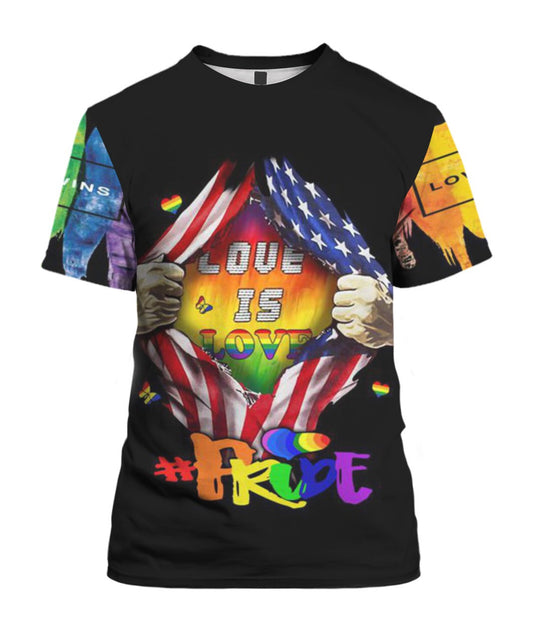 Pride LGBT Shirt Love Is Love 3D Shirts For Pride, LGBT All Over Printing Shirt Love Is Love, Lgbtq Gifts LO0938