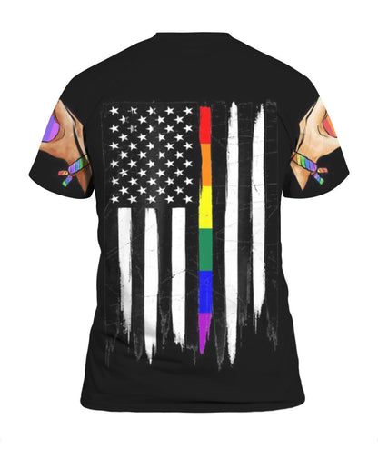 Lgbt 3D All Over Print T Shirt Love Is Love Rainbow Pride Shirts For Lesbian Gayer Pride Gifts LO0940