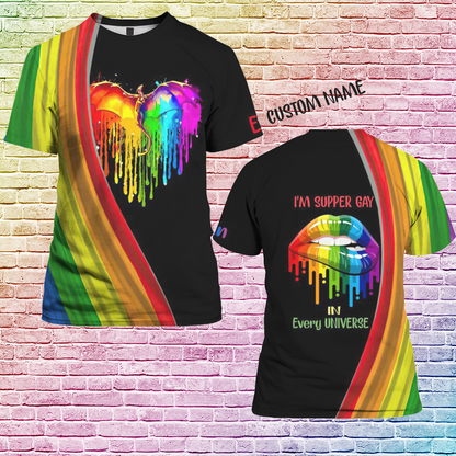 Personalized Pride Shirt For Gayer, 3D Shirt All Over Print Gift For Gay Friend, Supper Gay In Every Universe LO0939