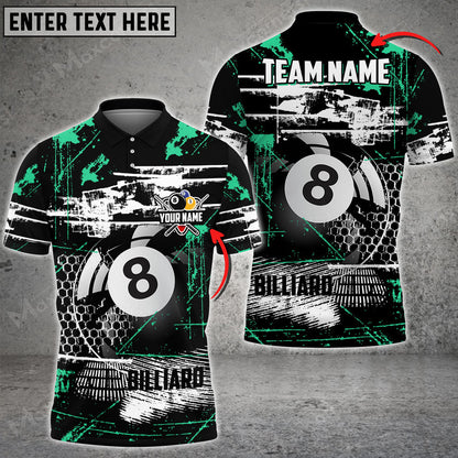Billiards Ball 8 Color Art Texture Personalized Name, Team Name 3D Polo Shirt Multicolor Options BIO0028