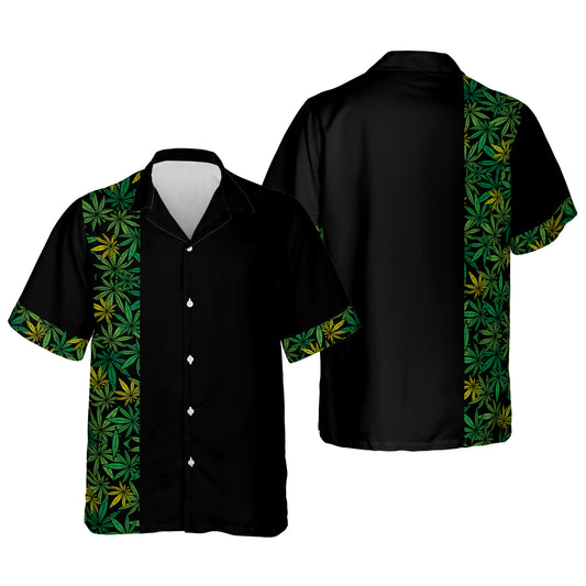Retro Cannabis Marijuana Leaves Hawaiian Shirt, Colorful Summer Aloha Shirt For Men HO0287