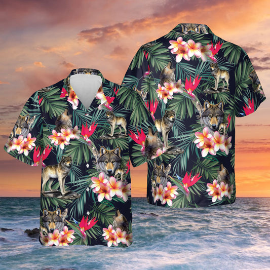 Wolf Hawaii Shirt, Summer aloha shirt, Gift for summer HO0775