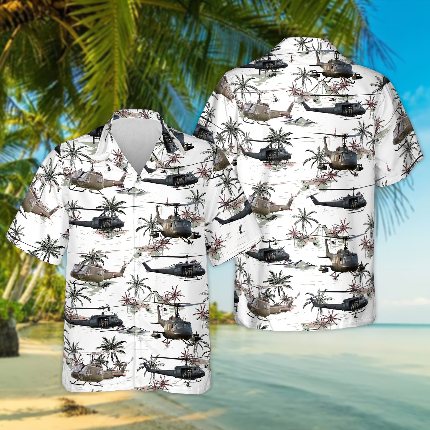 US Army Bell UH-1 Huey Hawaiian Shirt HO3112