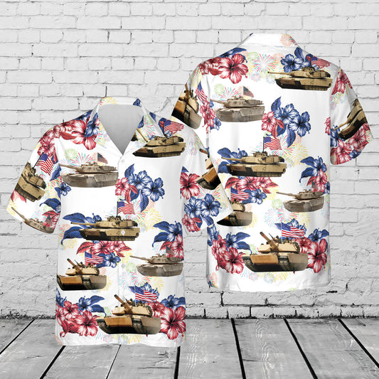 US Army M1A1 Abrams Tank July 4th Hawaiian Shirt HO3136