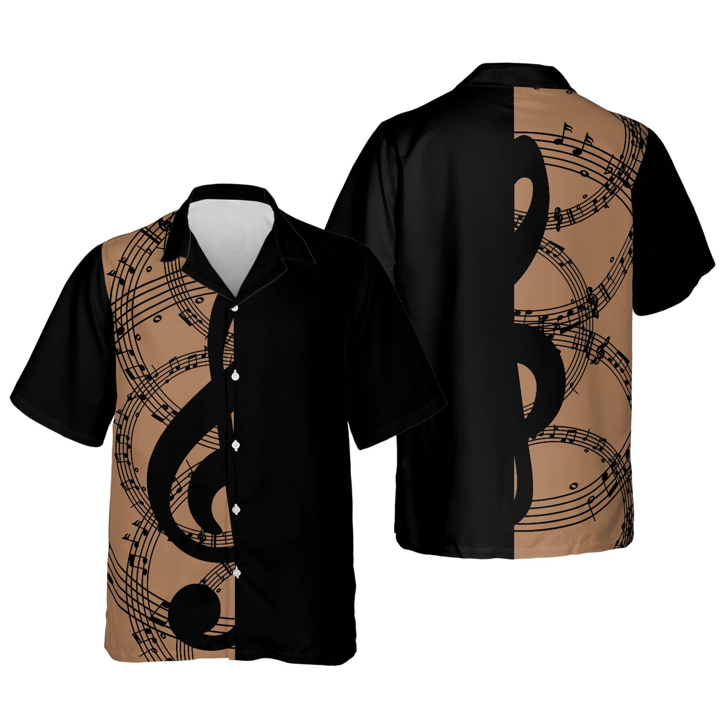 Music Elements Fashion Print Beach Short-sleeved Hawaiian Shirt, Summer Gift For Women, Men HO3655