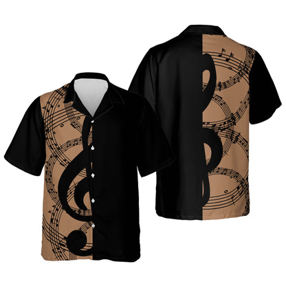Music Elements Fashion Print Beach Short-sleeved Hawaiian Shirt, Summer Gift For Women, Men HO3655