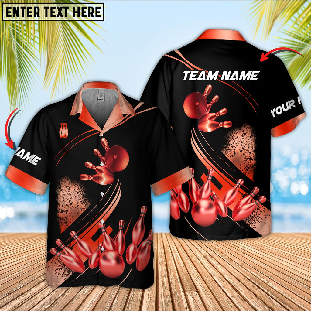 Ball And Pins Ultimate Golden Multicolor Option Customized Name 3D Hawaiian Shirt HO5657
