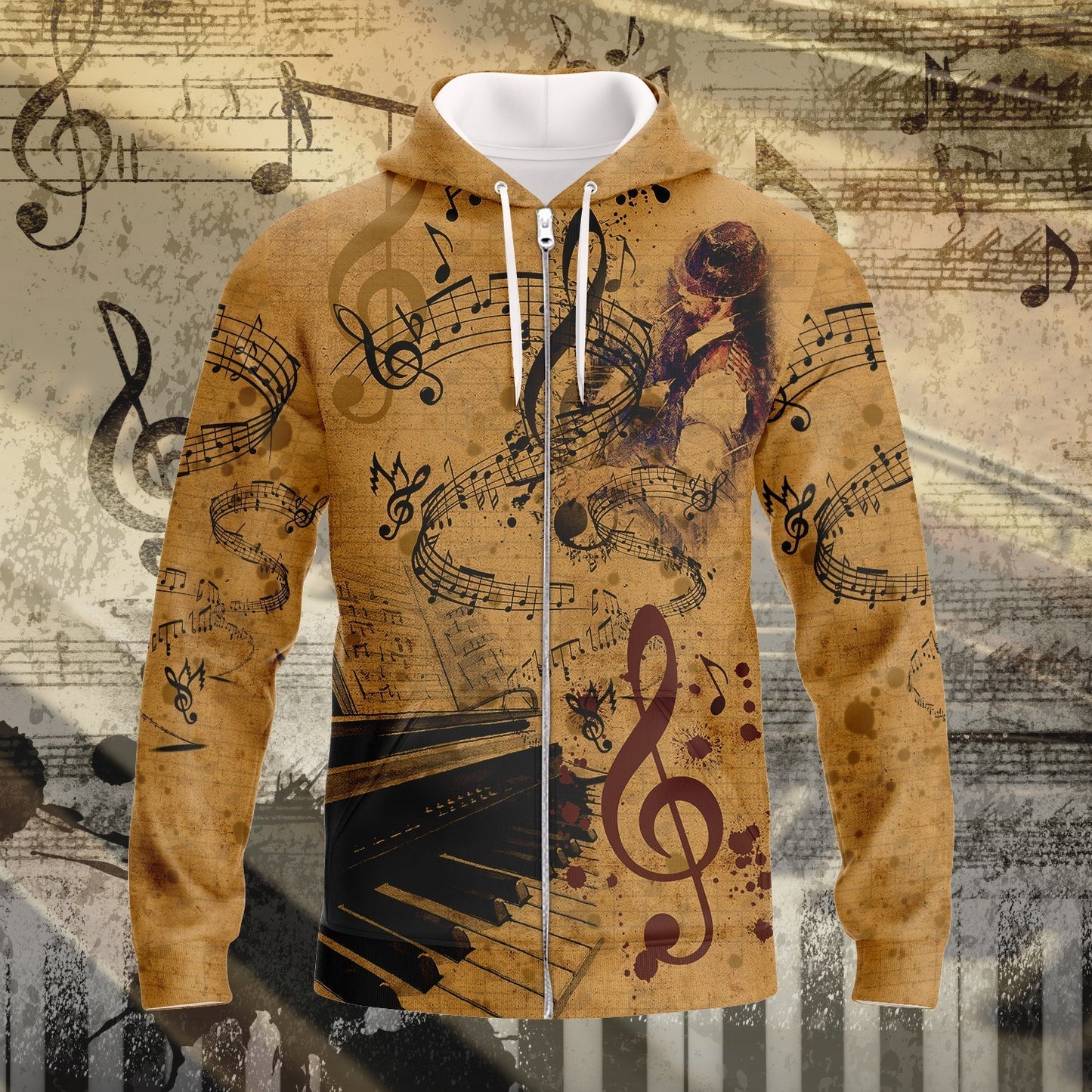 3D Yellow Vintage Piano T Shirt For Pianist Men Women Piano Shirt Gift For Piano Lovers TO1870