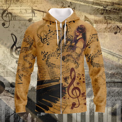 3D Yellow Vintage Piano T Shirt For Pianist Men Women Piano Shirt Gift For Piano Lovers TO1870