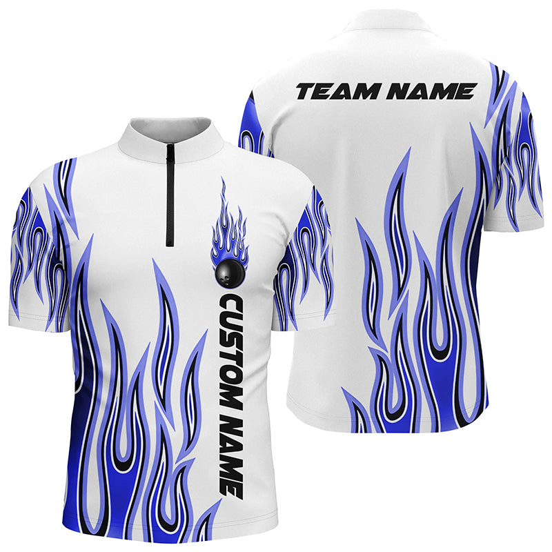 Personalized Flame Bowling Shirts For Men, Multi Color Bowling Jersey Shirt for Bowler SO0999