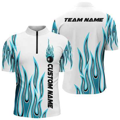 Personalized Flame Bowling Shirts For Men, Multi Color Bowling Jersey Shirt for Bowler SO0999