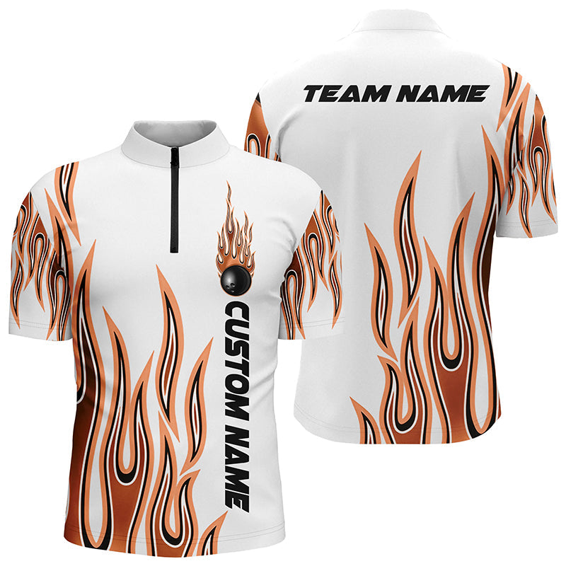 Personalized Flame Bowling Shirts For Men, Multi Color Bowling Jersey Shirt for Bowler SO0999