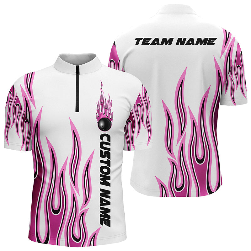 Personalized Flame Bowling Shirts For Men, Multi Color Bowling Jersey Shirt for Bowler SO0999