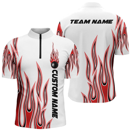 Personalized Flame Bowling Shirts For Men, Multi Color Bowling Jersey Shirt for Bowler SO0999