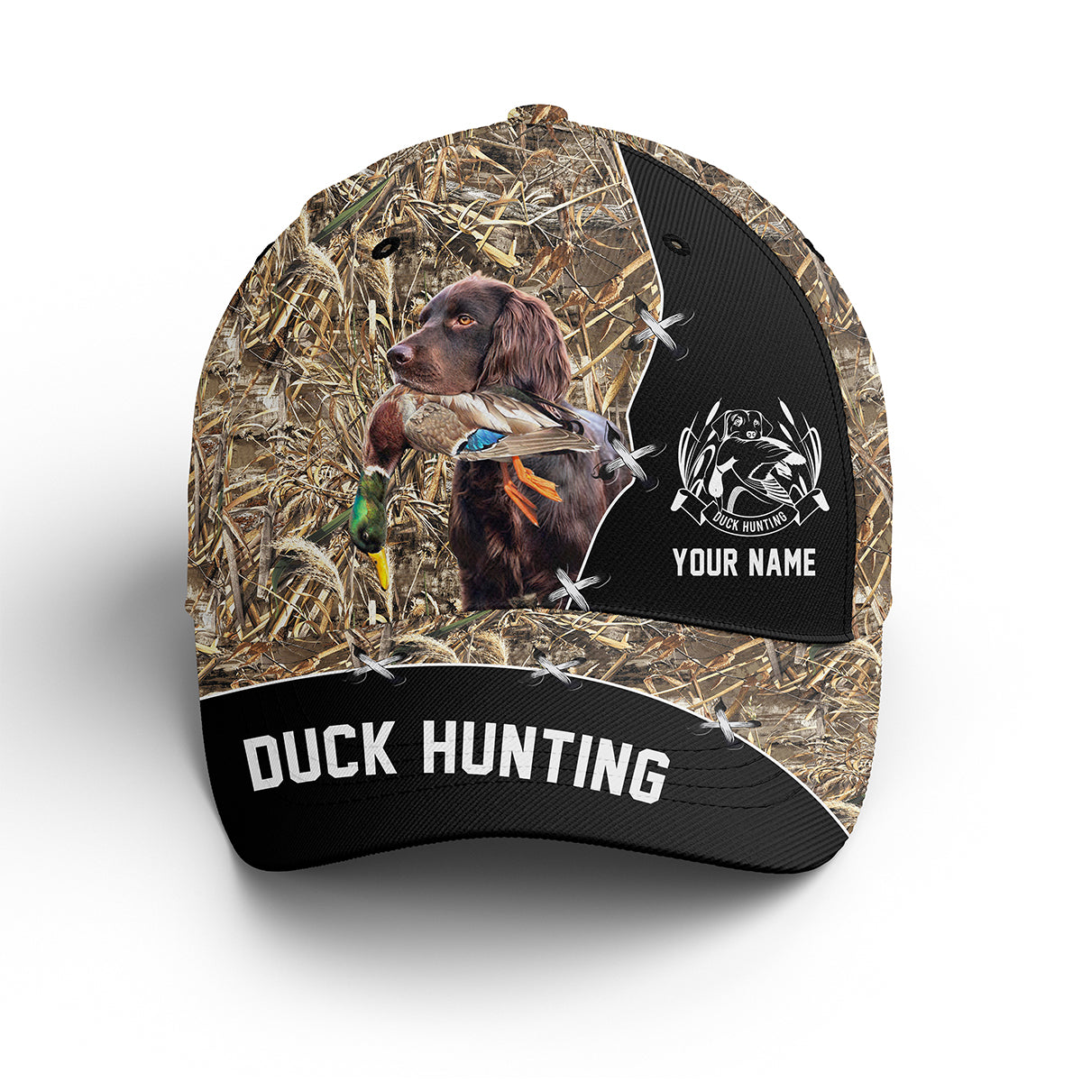 Lasfour 3D All Over Print Baseball Cap Custom Name Duck Hunting With Boykin Spaniel Cap CA0460