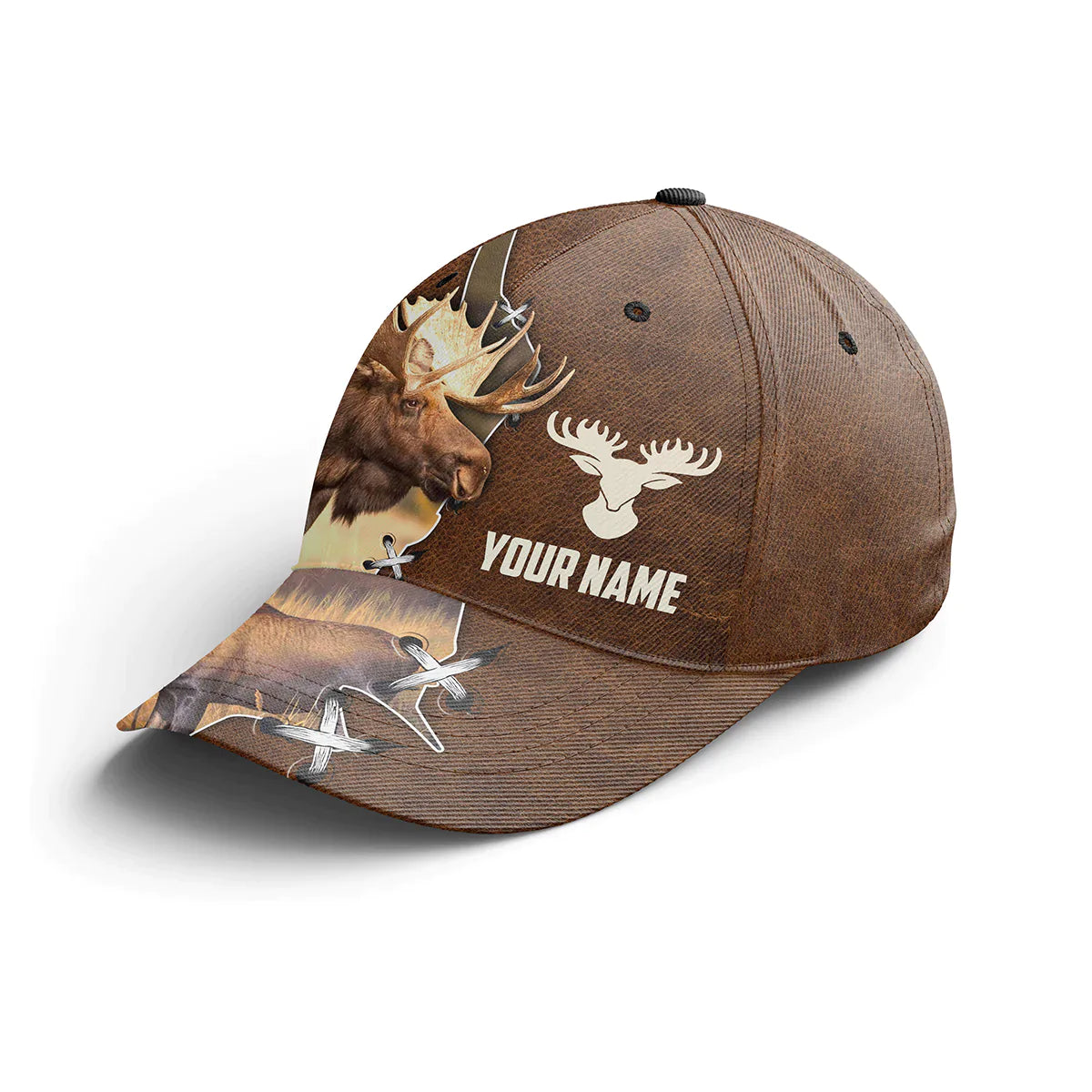 Lasfour 3D All Over Print Baseball Cap Moose Hunting Hats Camouflage Personalized Cap CA0500