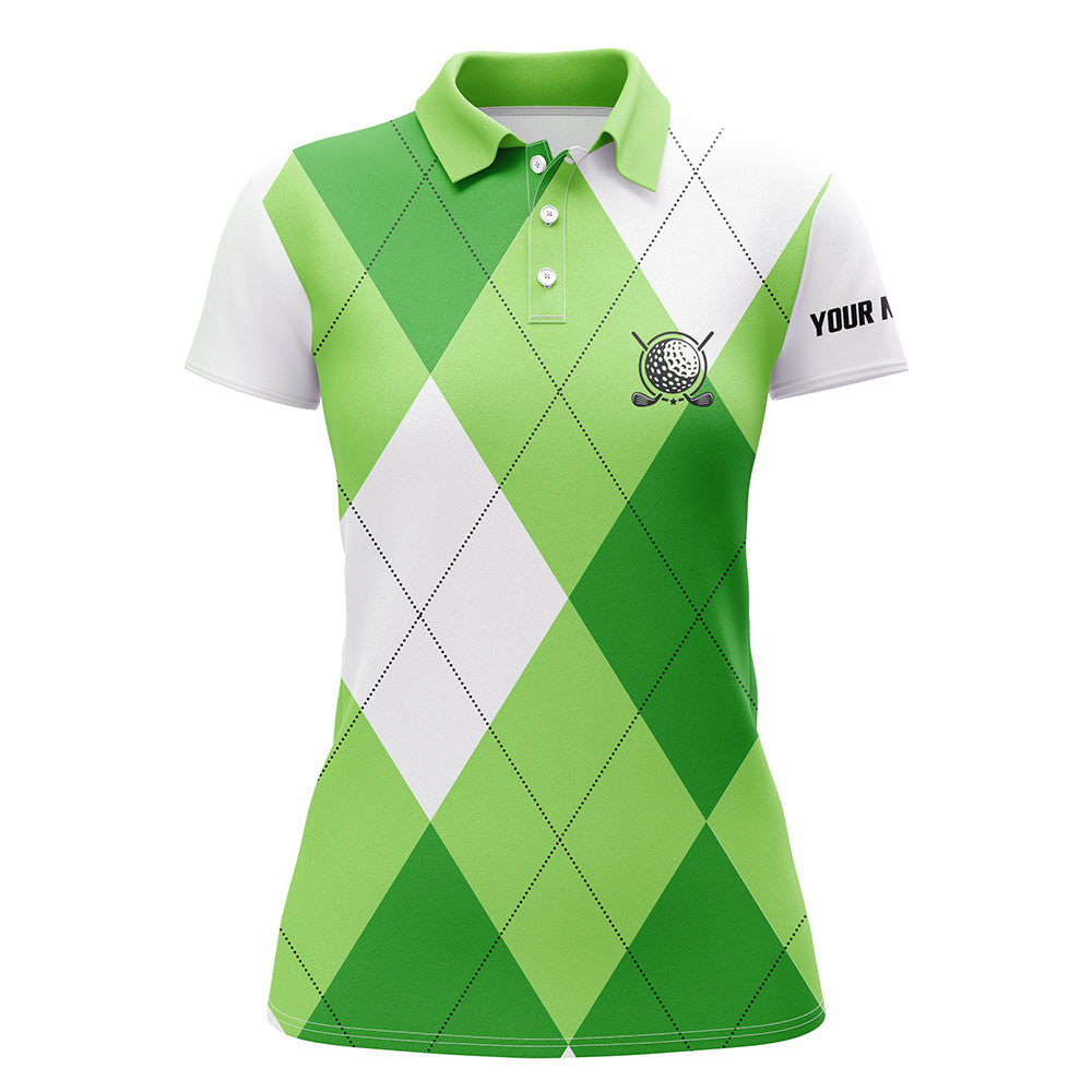 Women Golf Polos Shirts Custom Name Multicolor And White Golf Pattern, Personalized Golf Gifts SO0933