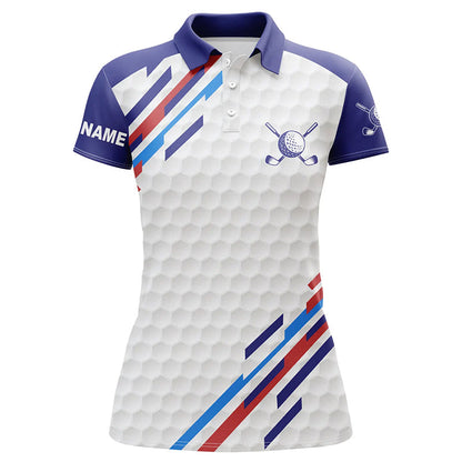 Personalized Red, White And Blue Golf Polos Shirts For Ladies American Flag Custom Patriot Golf Wears SO1098