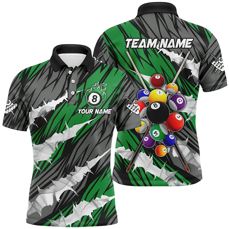 Billiards Balls 3D Multi Color Pattern Customized Name, Team Name 3D Polo Shirt For Men BIO0037