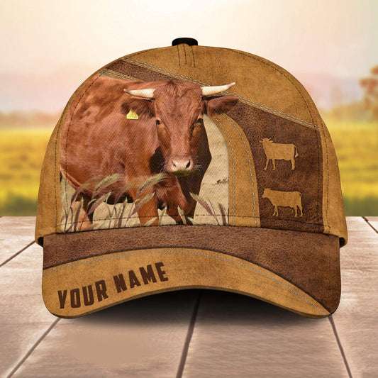 Custom Name Irish Dexter 3D Cap 3D All Over Print Baseball Cap, Cap For Farm Lovers, Animal Cap, Leather Pattern Cap CA3020