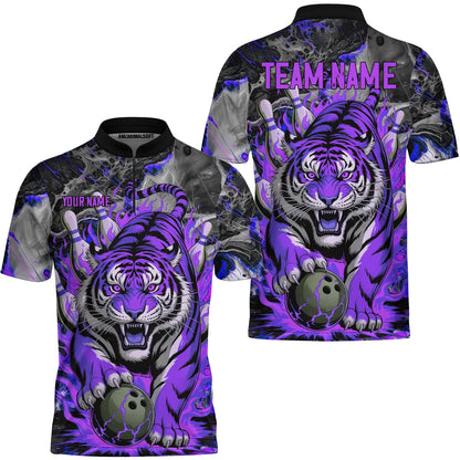 Custom Tiger Bowling Jersey For Men, Custom Tiger Bowling Team Shirts BZ0713